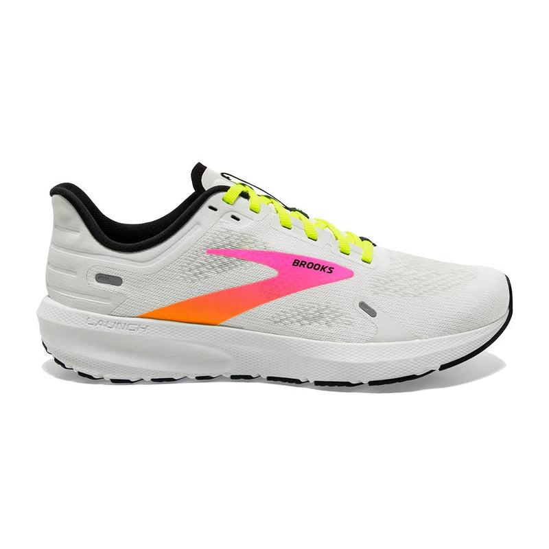 Brooks Men's Launch 9 Road Running Shoes - White/Pink/Nightlife-Brooks