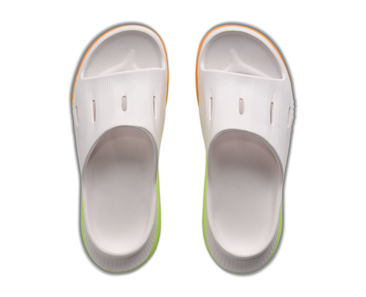 U Ora Athletic Recovery Slide 3 - WHITE / NEON YUZU