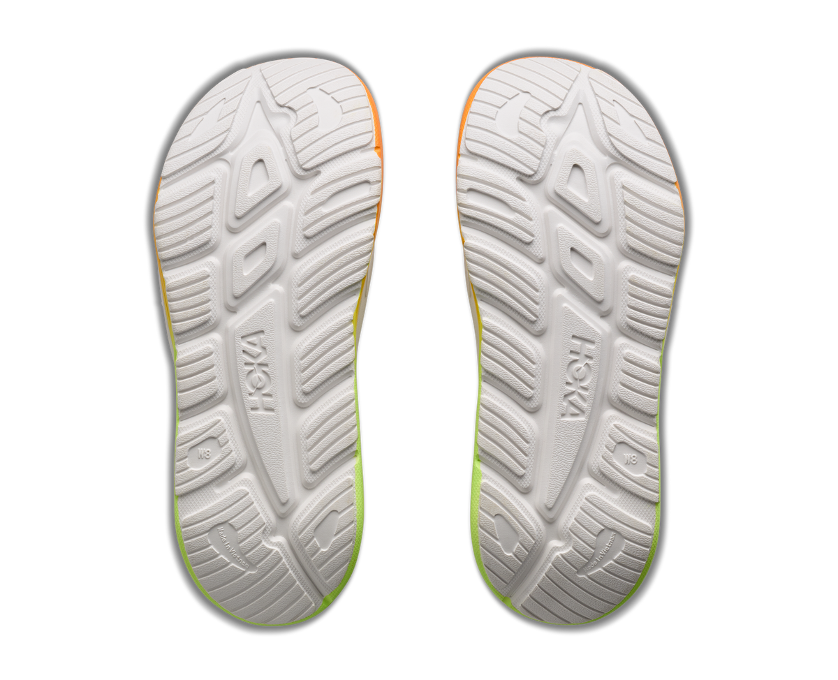 U Ora Athletic Recovery Slide 3 - WHITE / NEON YUZU