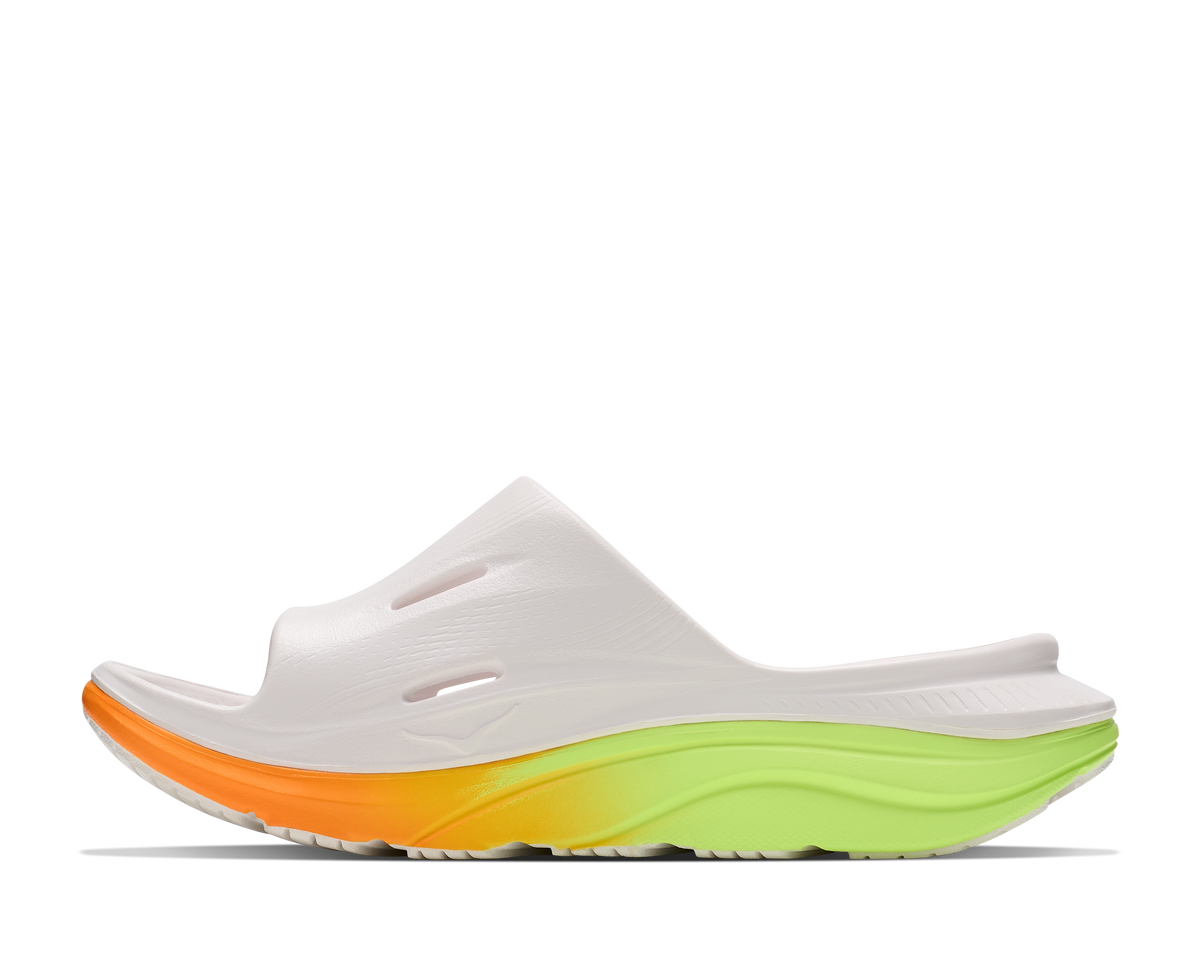 U Ora Athletic Recovery Slide 3 - WHITE / NEON YUZU