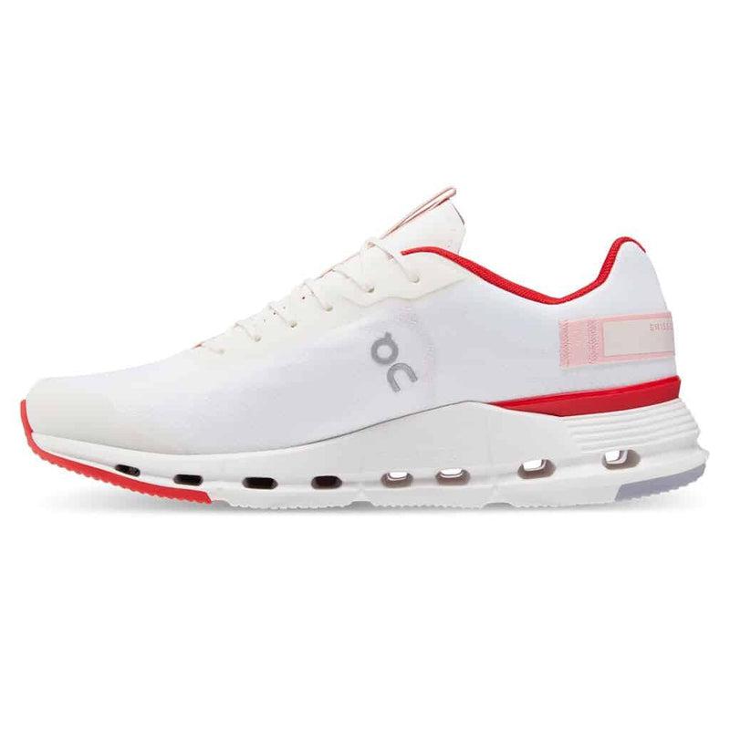 ON Men's CloudNova Road Running Shoes- White/Red-On