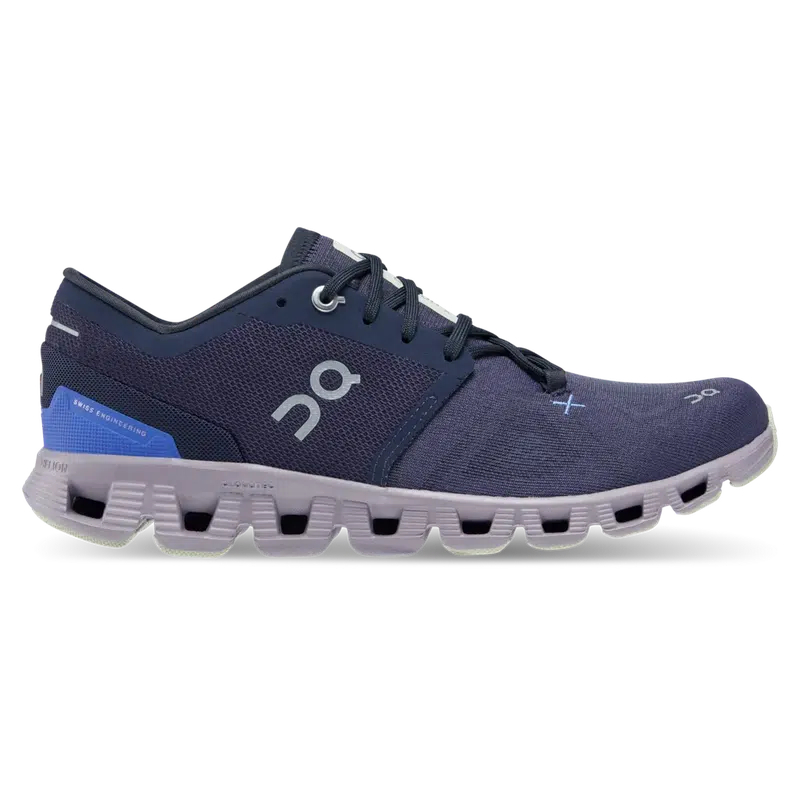 ON Women's Cloud X 3 Road Running Shoes- Midnight/Heron-On
