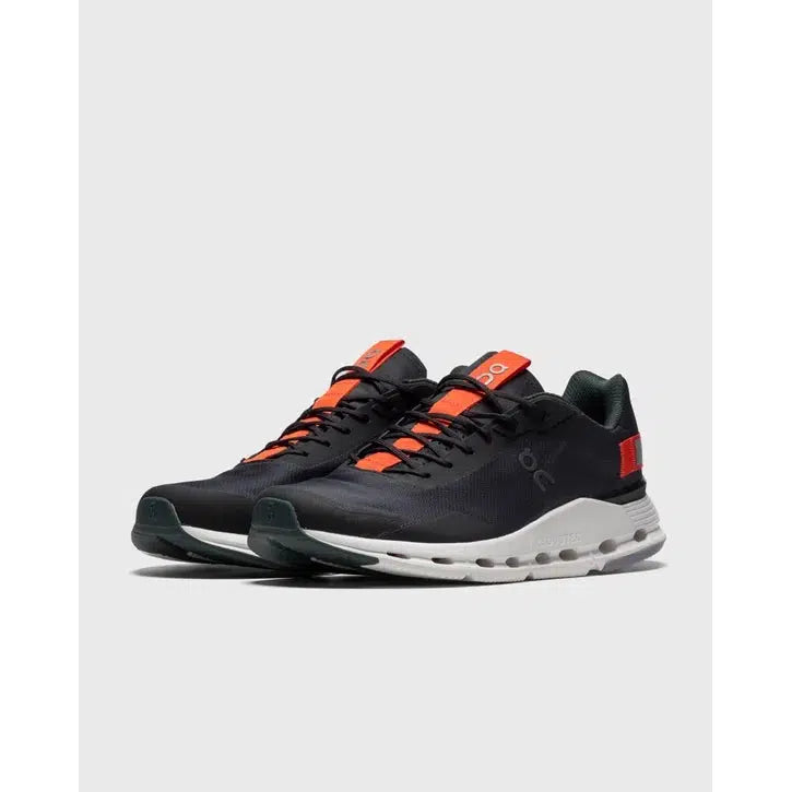 ON Men's CloudNova Road Running Shoes-Black | Flame-On