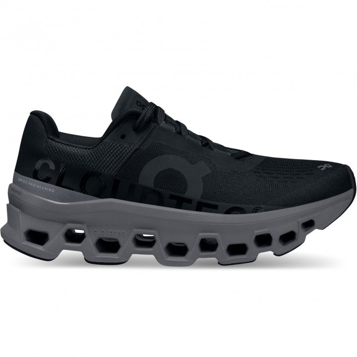 ON Women CloudMonster Road Running Shoes- Black/Magnet-On