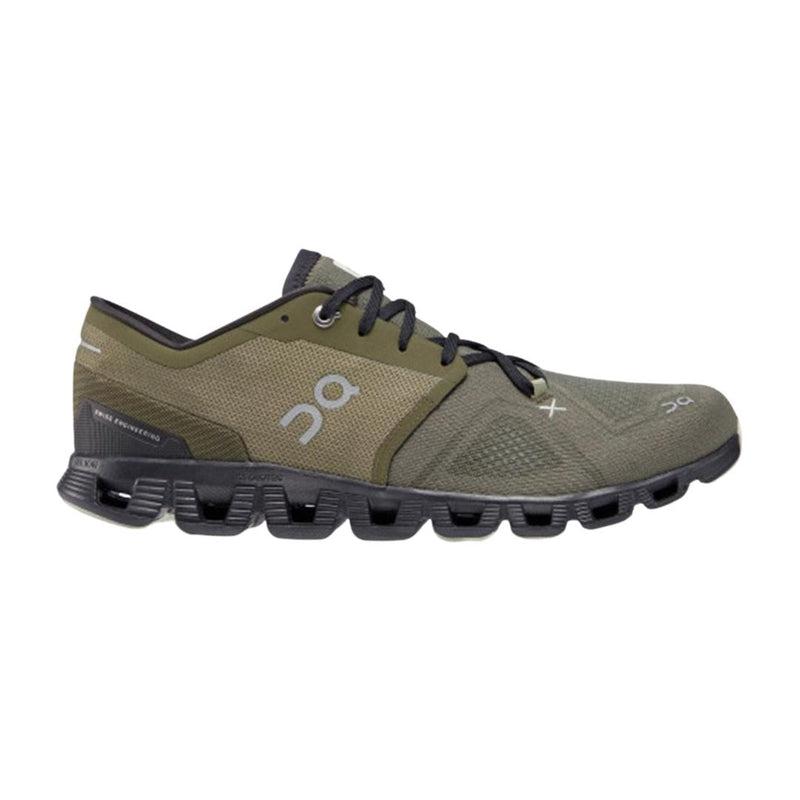 ON Men&#39;s Cloud X 3.0 Road Running Shoes - Olive/Reseda-On