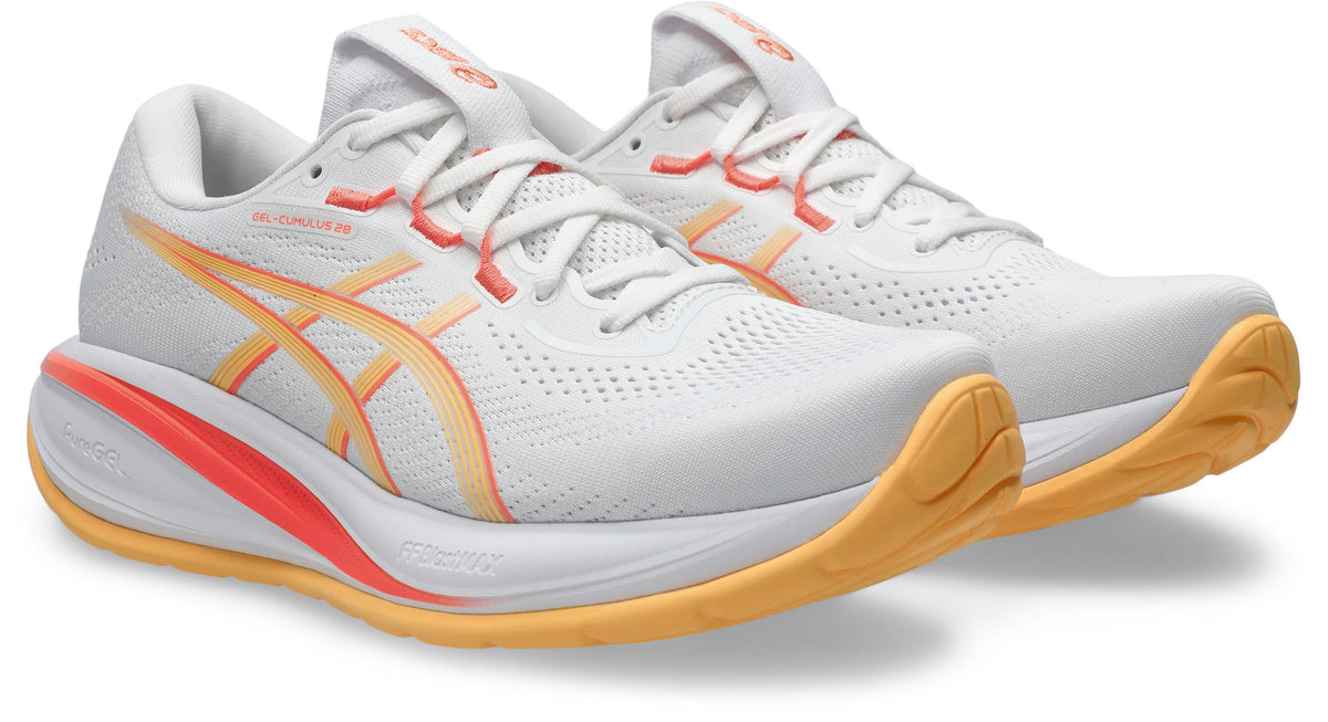 Women's Gel-Cumulus 28 - WHITE/ORANGE GLOW