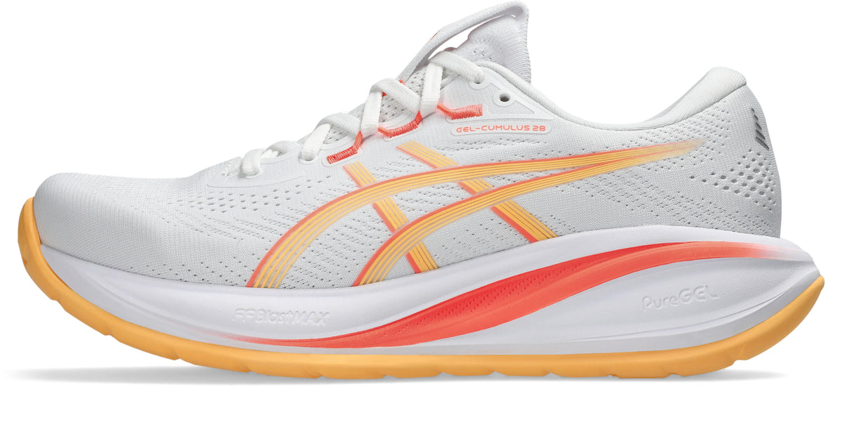 Women's Gel-Cumulus 28 - WHITE/ORANGE GLOW