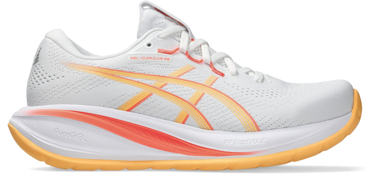 Women's Gel-Cumulus 28 - WHITE/ORANGE GLOW