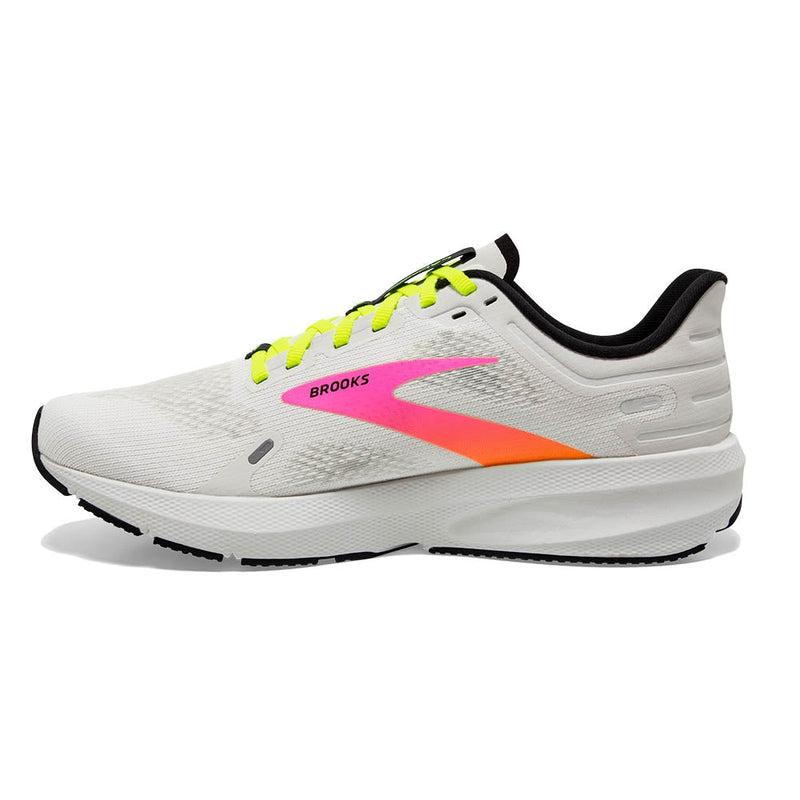 Brooks Men&#39;s Launch 9 Road Running Shoes - White/Pink/Nightlife-Brooks