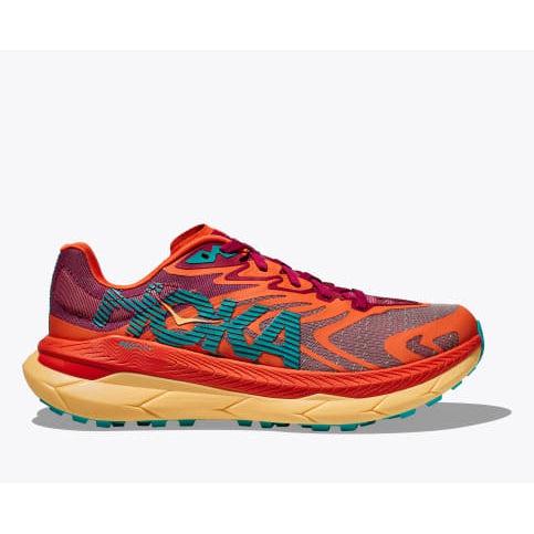 Hoka Men&#39;s Tecton X 2 Trail Running Shoes - Cherry/Jubilee/Flame-Hoka