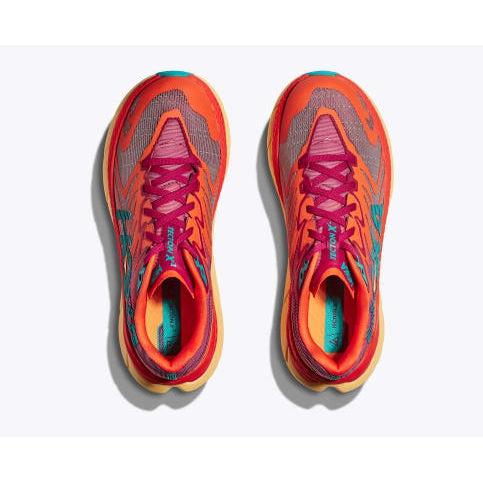 Hoka Men's Tecton X 2 Trail Running Shoes - Cherry/Jubilee/Flame-Hoka