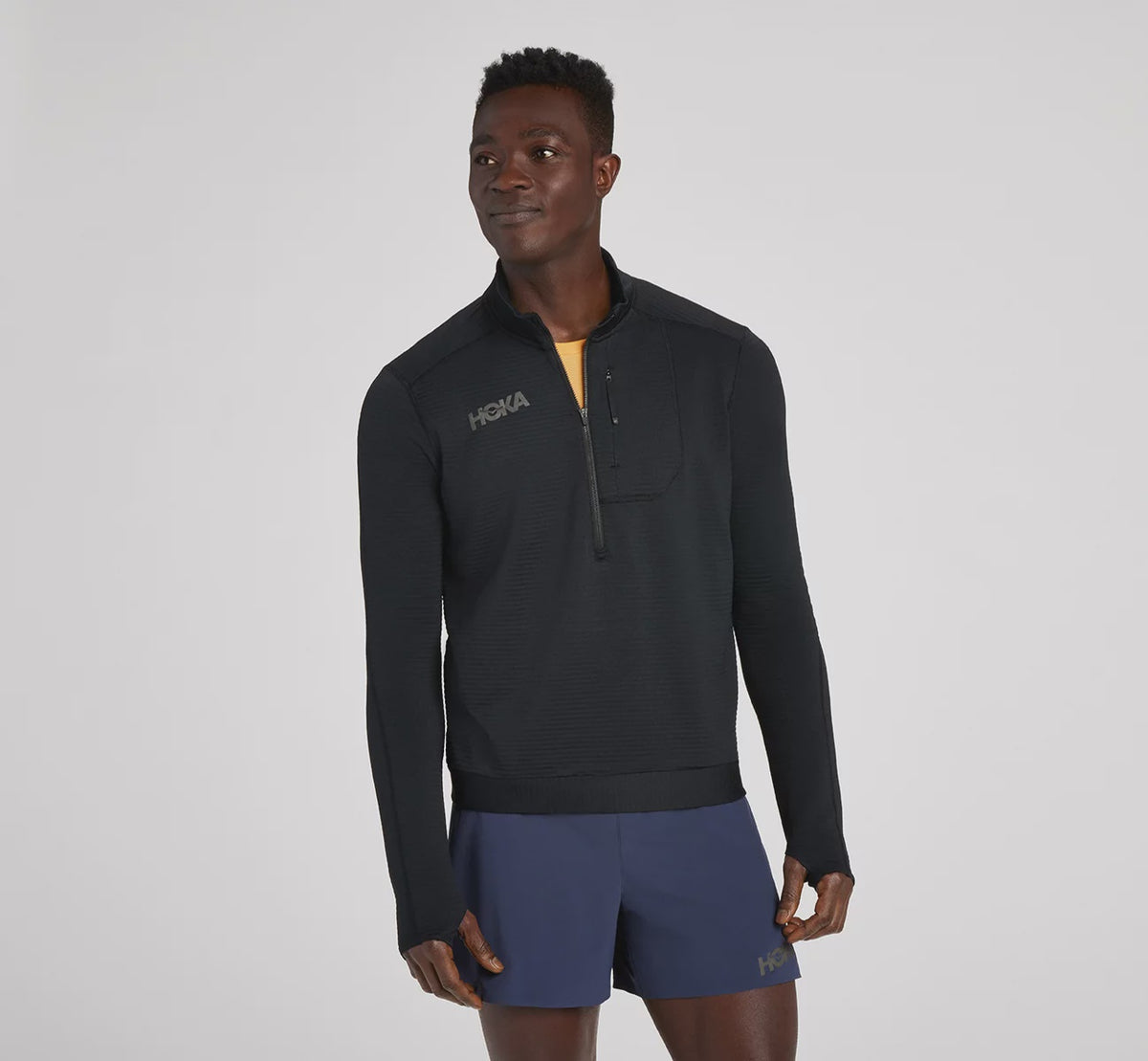 Men&#39;s Hoka 1/2 ZIP – BLACK