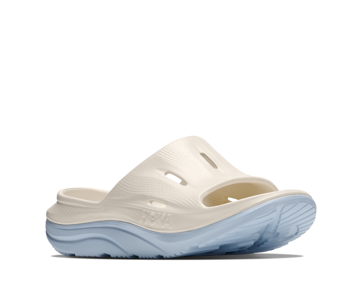 U Ora Athletic Recovery Slide 3 - ALABASTER / AMBIENT BLUE