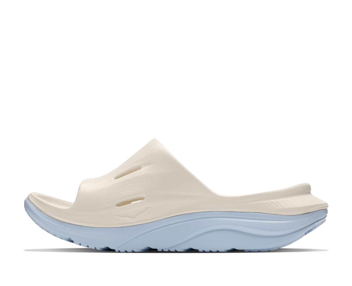 U Ora Athletic Recovery Slide 3 - ALABASTER / AMBIENT BLUE