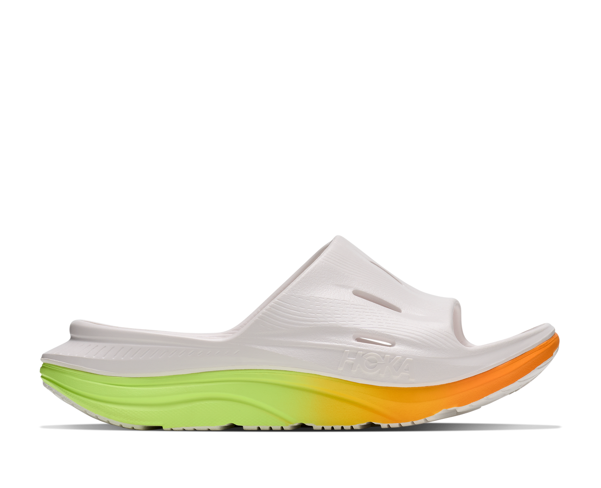 U Ora Athletic Recovery Slide 3 - WHITE / NEON YUZU