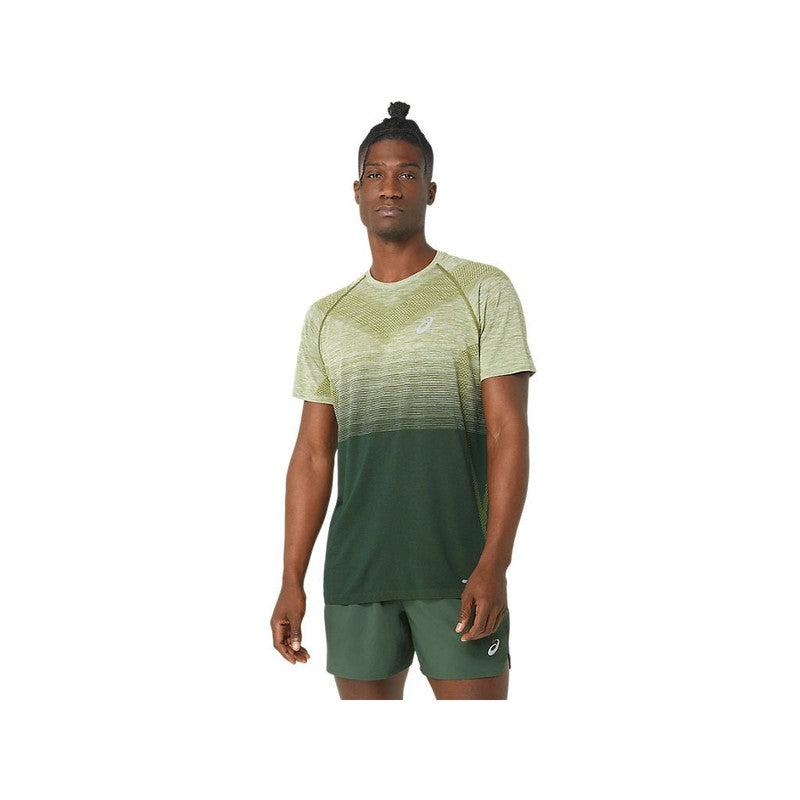 ASICS MENS SEAMLESS SS TOP - Cactus/Rain Forest-Asics