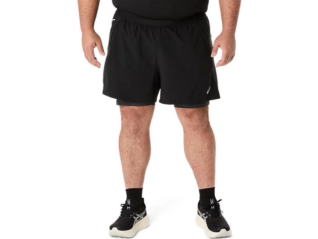 Asics Men's Road  2-N-1 5IN Shorts - PERFORMANCE BLACK