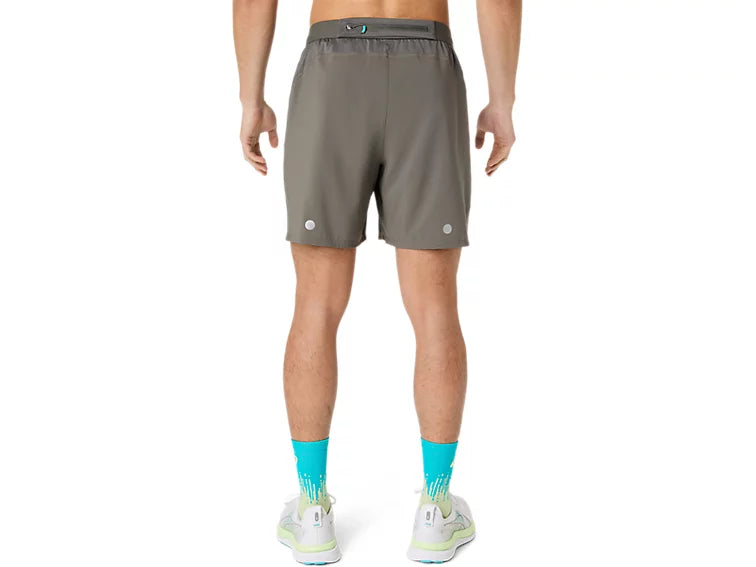 Asics Men's Road 2in1 7IN Shorts - TRUFFLE GREY