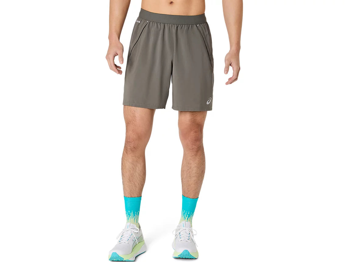 Asics Men's Road 2in1 7IN Shorts - TRUFFLE GREY