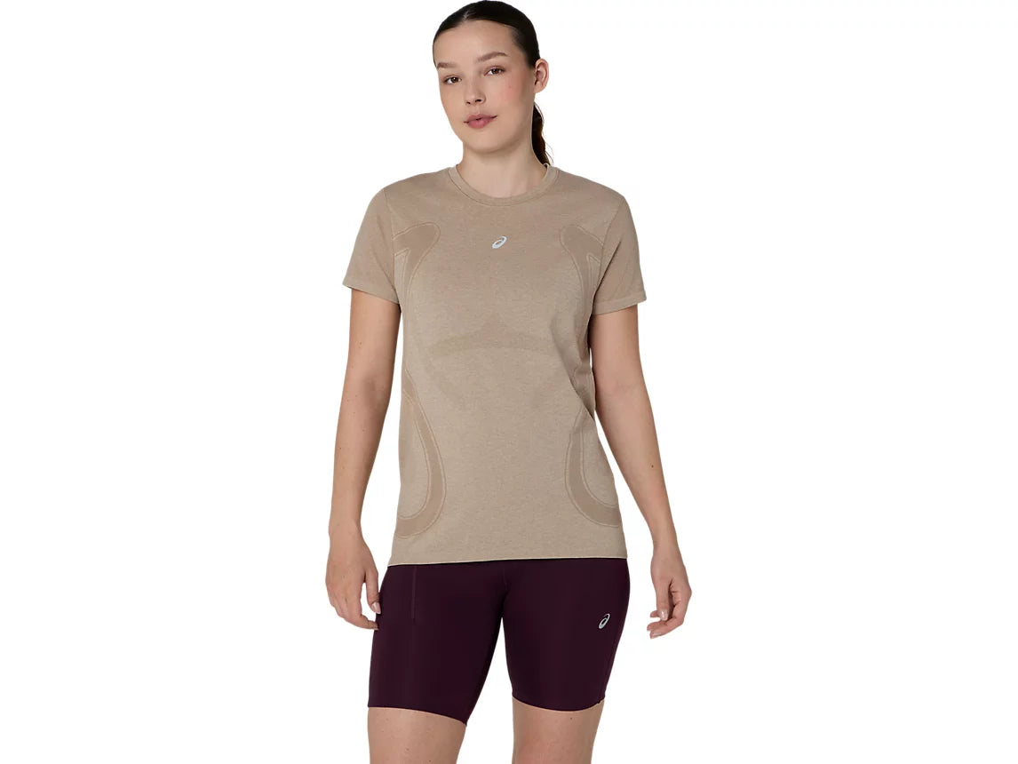 WOMEN'S ROAD SEAMLESS SS TOP - GREIGE