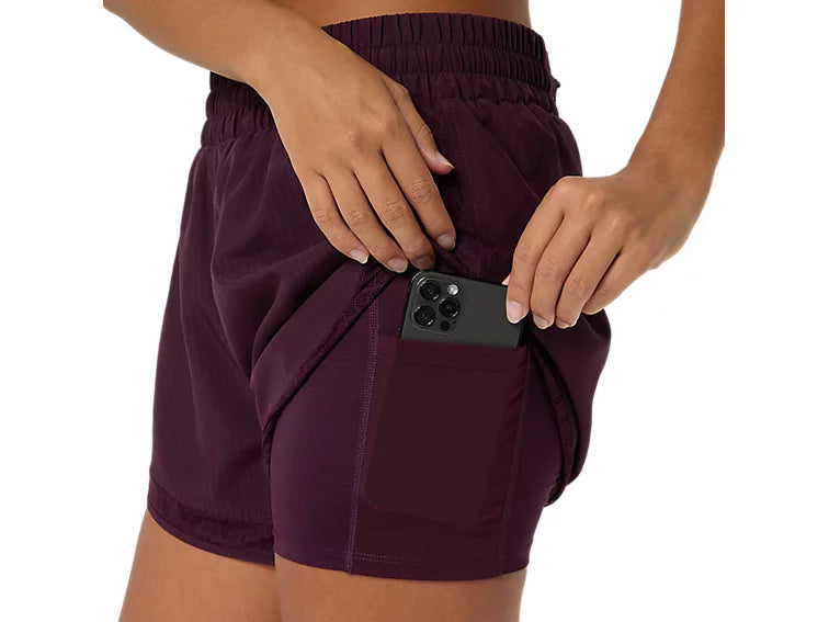 Women's NAGINO RUN 2-N-1 SHORT - DARK AUBERGINE