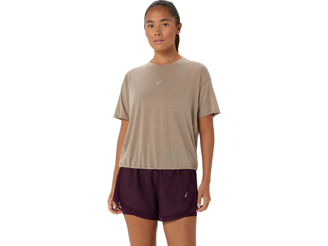 WOMEN'S NAGINO RUN SS TOP - GREIGE