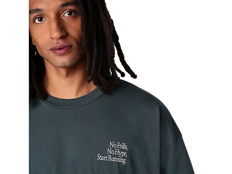 Men's RUNNER MESSAGE GRAPHIC RELAXED TEE - RAW INDIGO