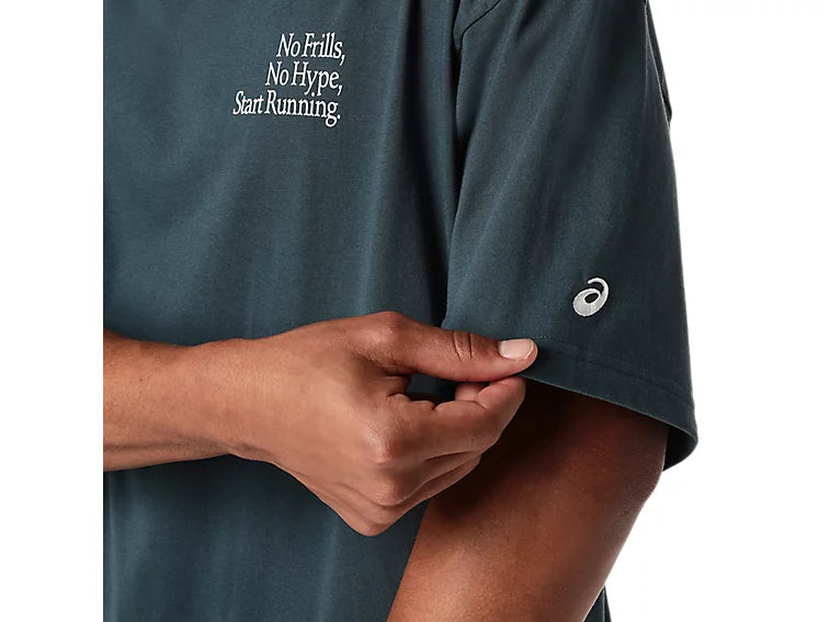 Men's RUNNER MESSAGE GRAPHIC RELAXED TEE - RAW INDIGO