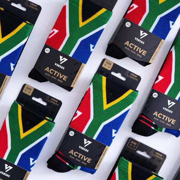 Versus South Africa Flag Active Crew Socks