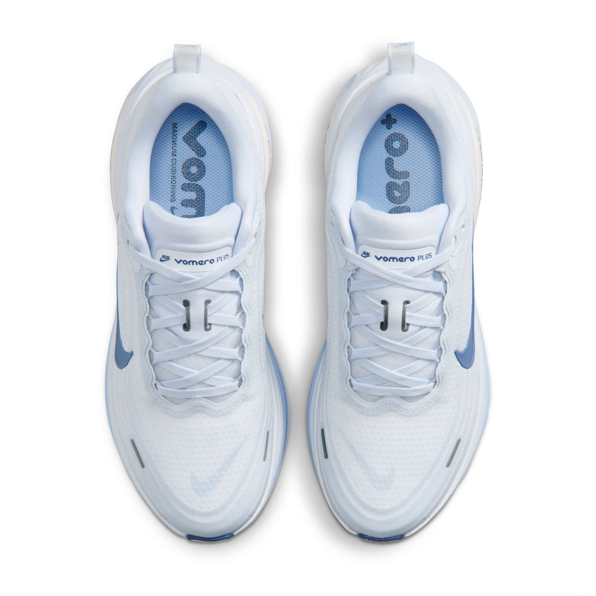 Women's VOMERO PLUS - WHITE/MYSTIC NAVY-ALUMINUM-FOOTBALL GREY