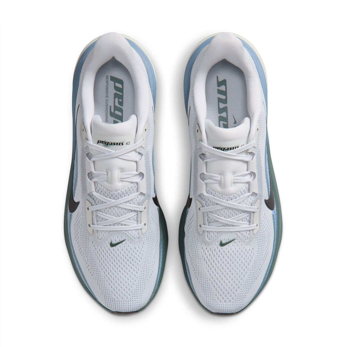 Men's AIR ZOOM PEGASUS 42 - PURE PLATINUM/DARK OBSIDIAN-WORK BLUE