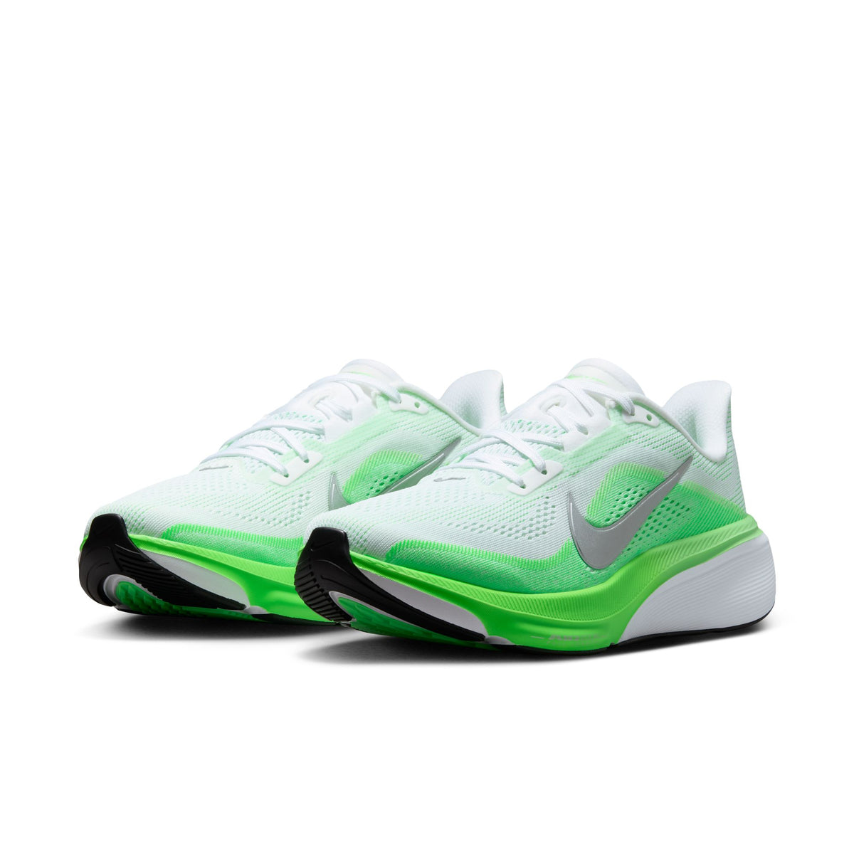 Women's AIR ZOOM PEGASUS 42 - WHITE/METALLIC SILVER-GREEN STRIKE