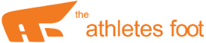 The Athletes Foot footer logo with artistic design.