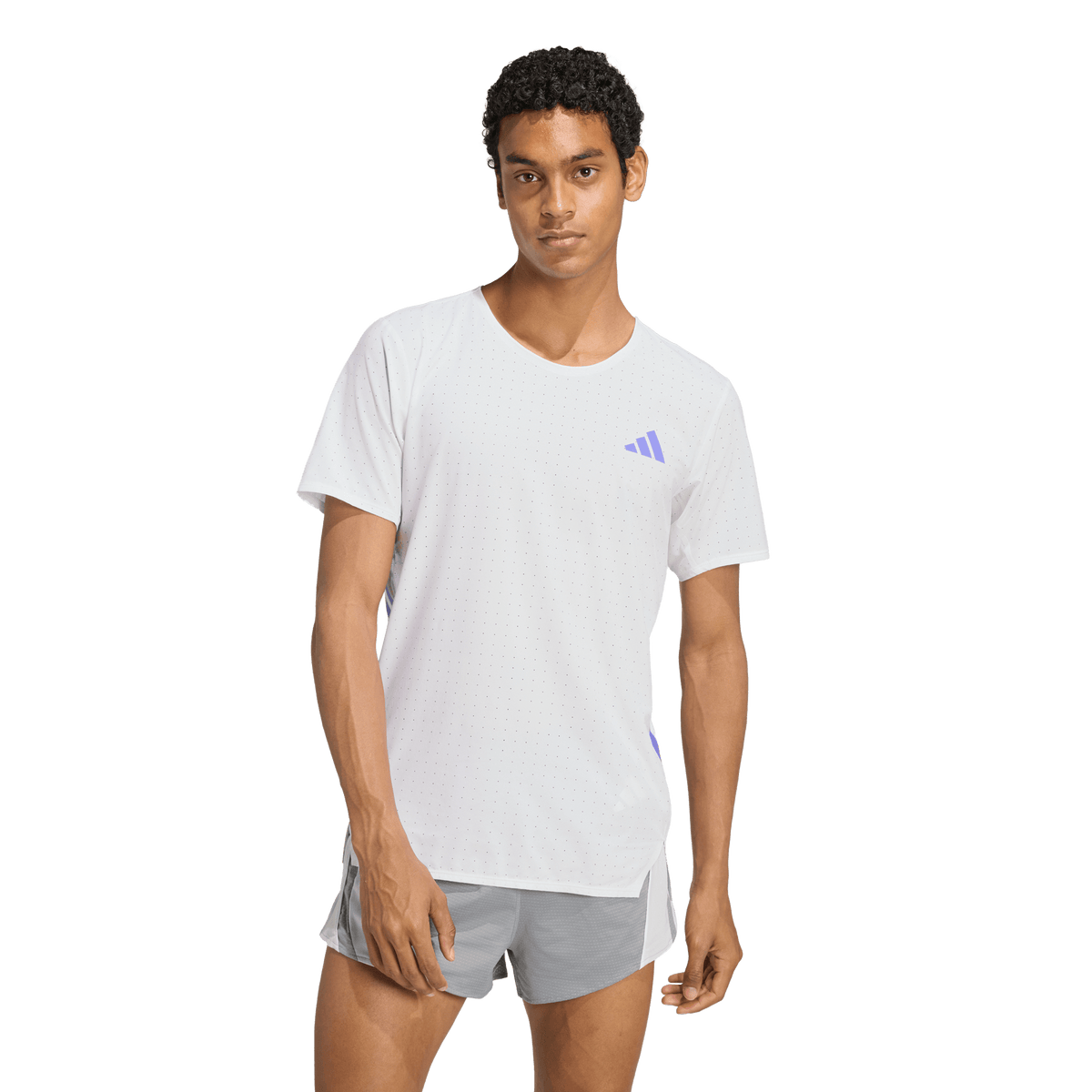Men's Adizero Tee - WHITE/SOLPUR