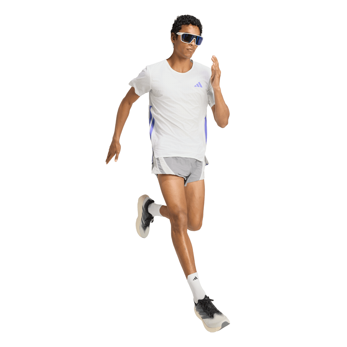 Men's Adizero Tee - WHITE/SOLPUR
