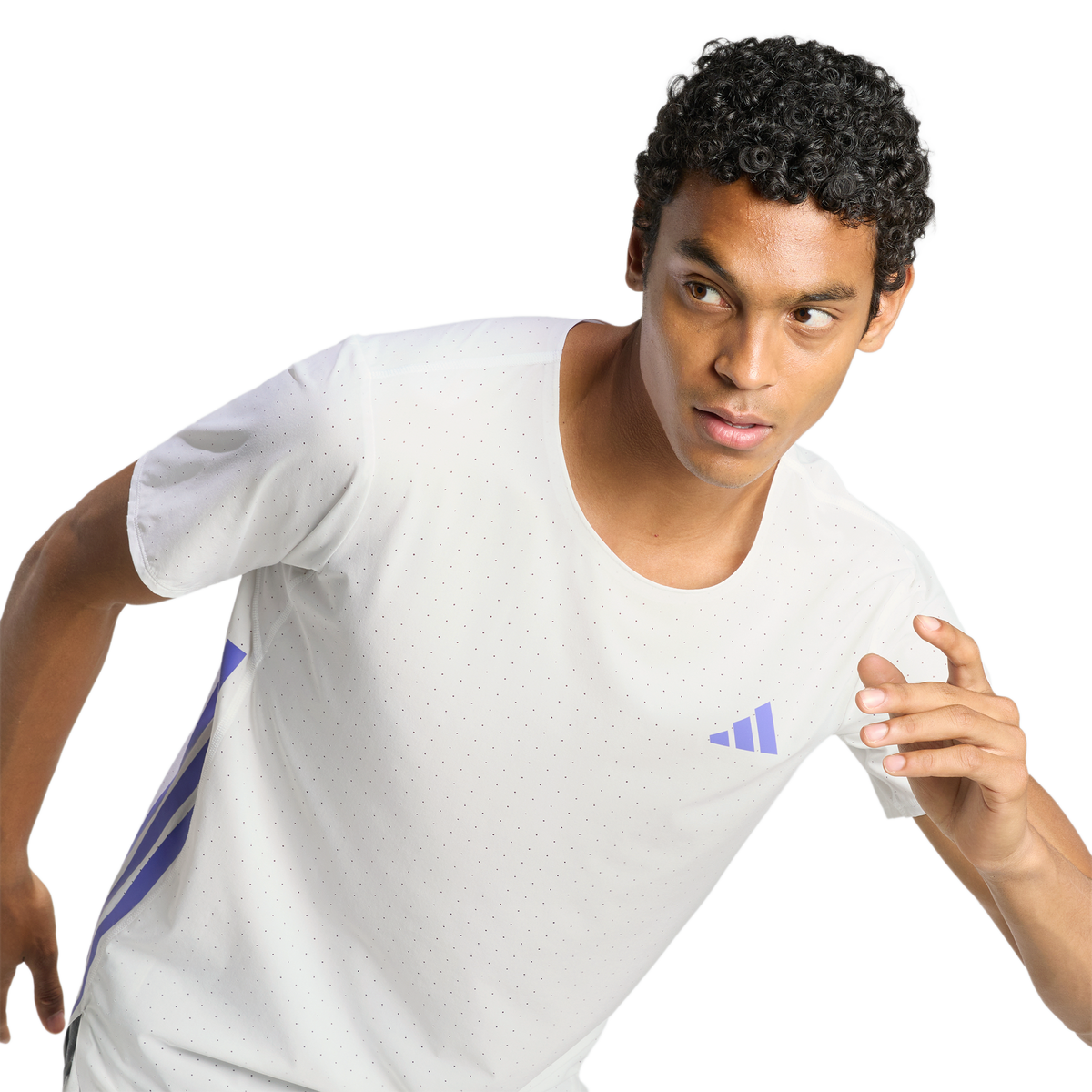 Men's Adizero Tee - WHITE/SOLPUR