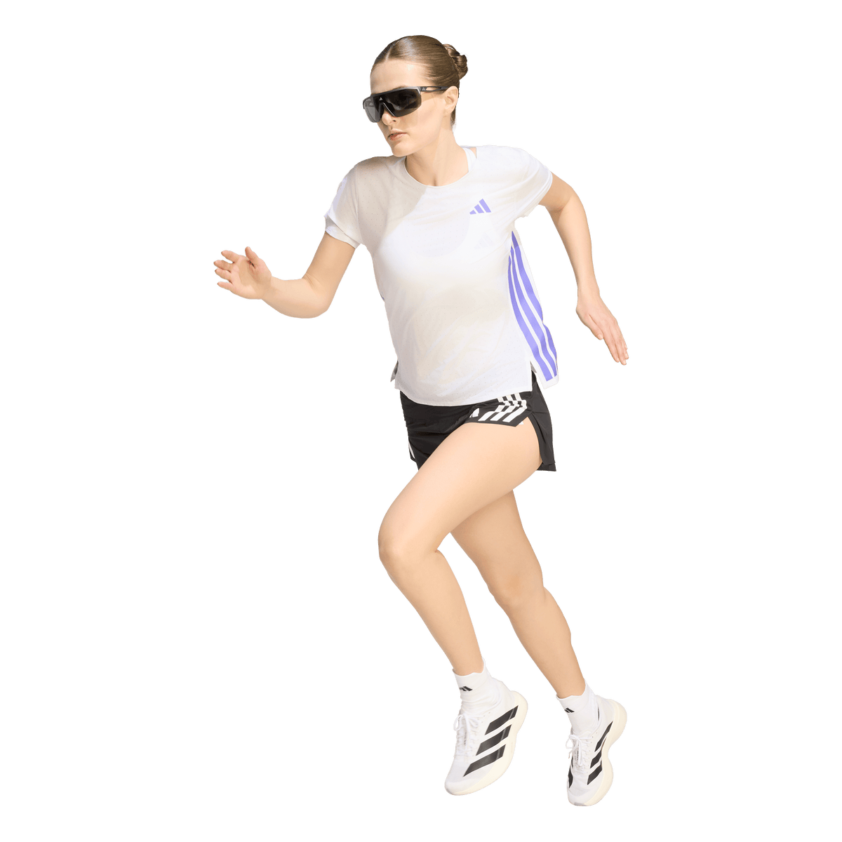 Women's Adizero Tee - WHITE/SOLAR PURPLE