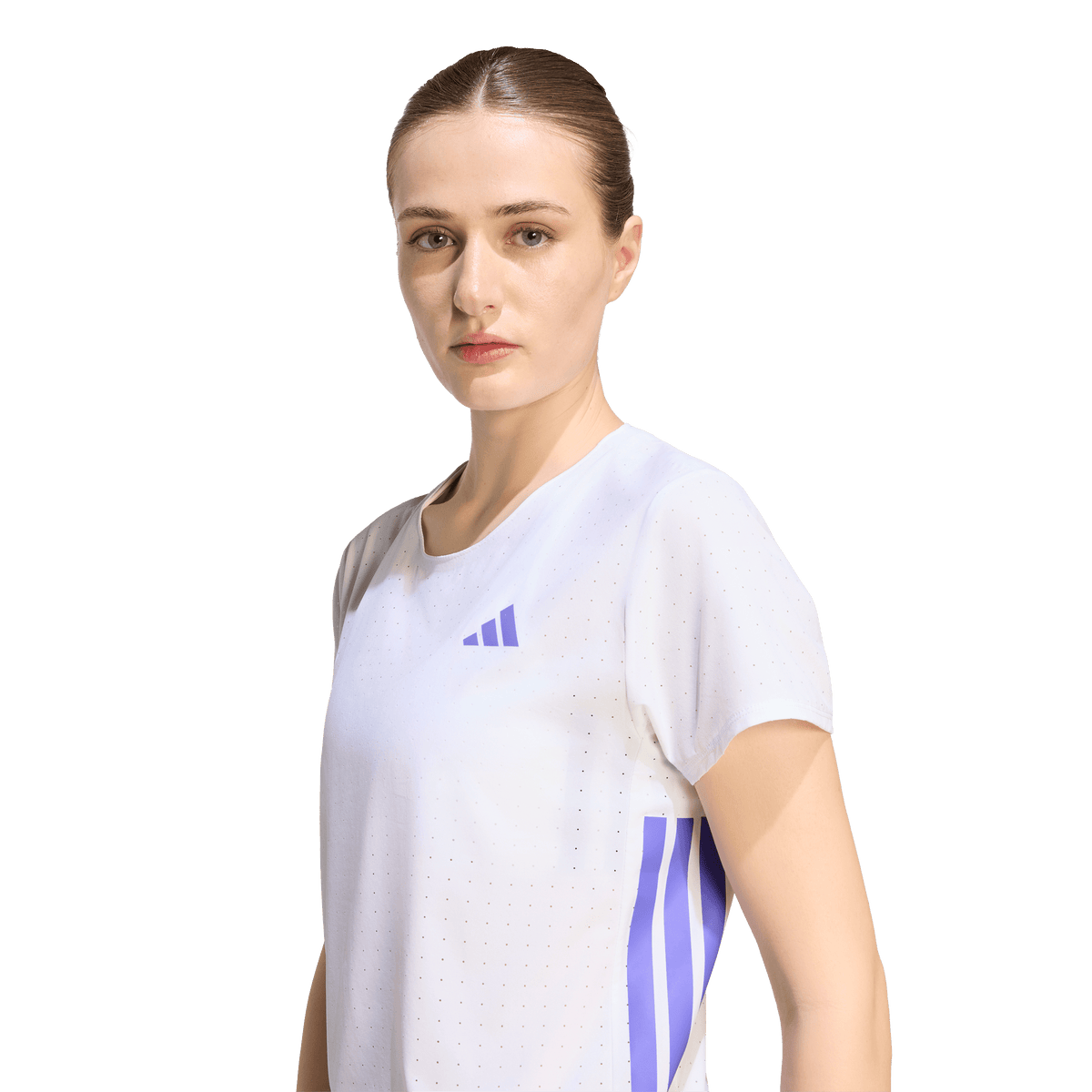 Women's Adizero Tee - WHITE/SOLAR PURPLE