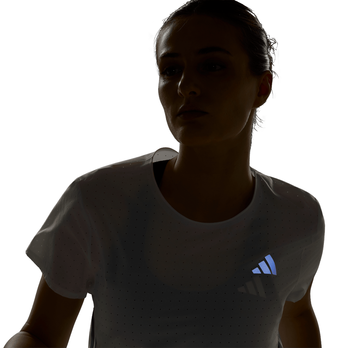Women's Adizero Tee - WHITE/SOLAR PURPLE