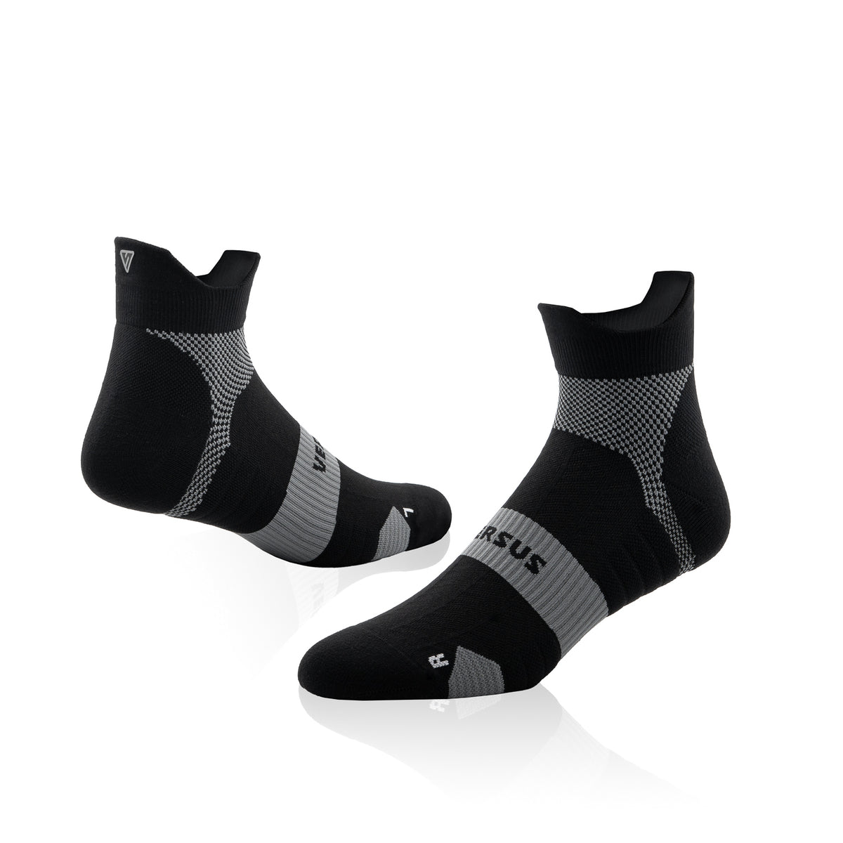 Versus Midnight Black Running Ankle Socks