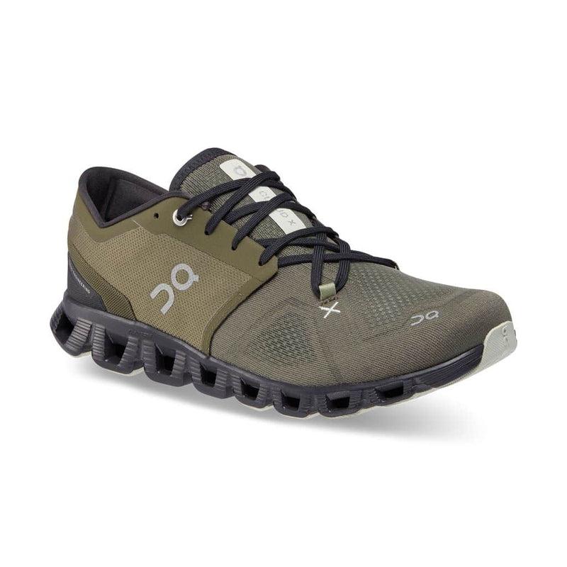 ON Men&#39;s Cloud X 3.0 Road Running Shoes - Olive/Reseda-On