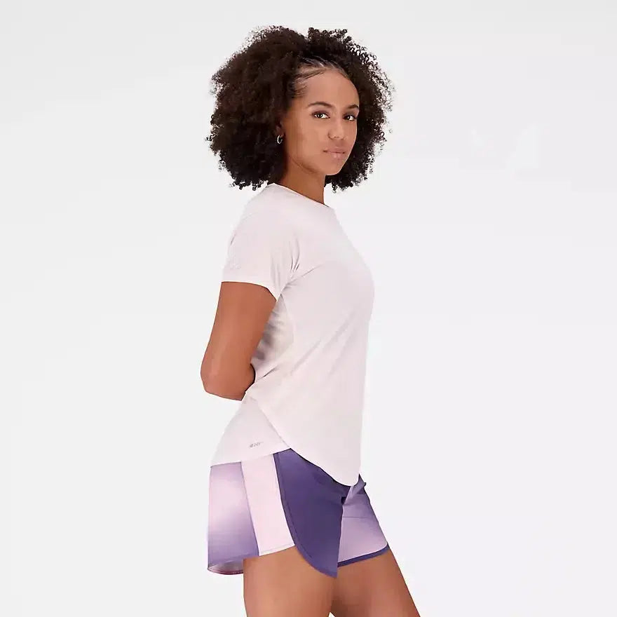 New Balance Women&#39;s Accelerate Short Sleeve Top - Stone Pink-New Balance