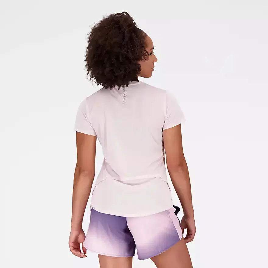 New Balance Women&#39;s Accelerate Short Sleeve Top - Stone Pink-New Balance