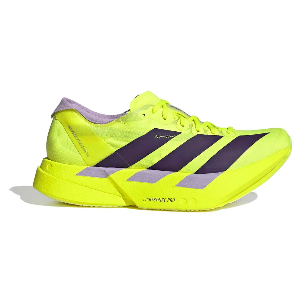 Women's adizero Adios Pro 4 - solar yellow/aurora plum/powder plum