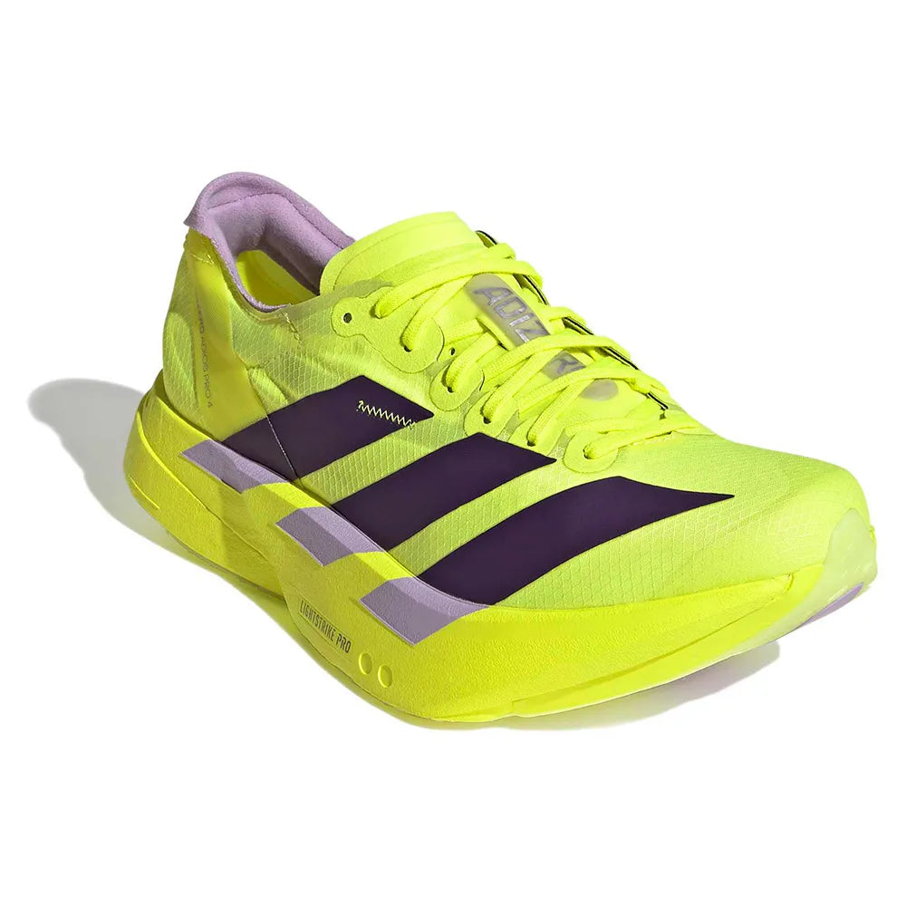 Women's adizero Adios Pro 4 - solar yellow/aurora plum/powder plum