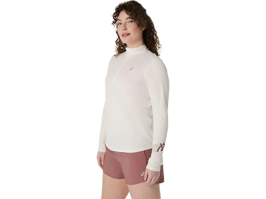 WOMEN&#39;S ASICS ICON 1/2 ZIP LS TOP