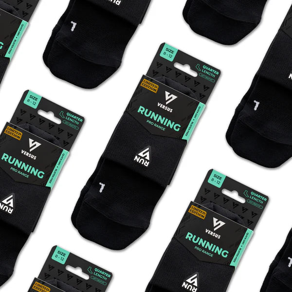 Versus Black Running Quarter Socks
