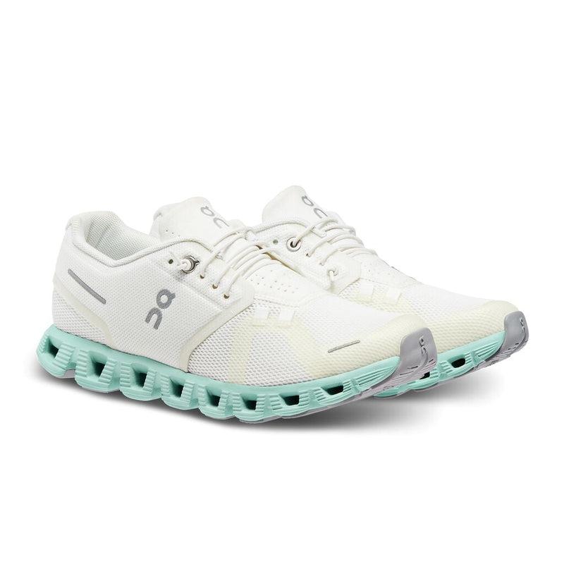 ON Women&#39;s Cloud 5 Road Running Shoes - Undyed White/Creek-On
