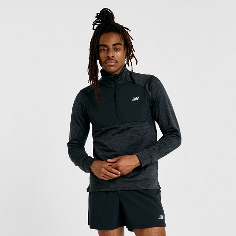 Men's NB Athletics RC Essential Heat Grid HLF Zip - Black