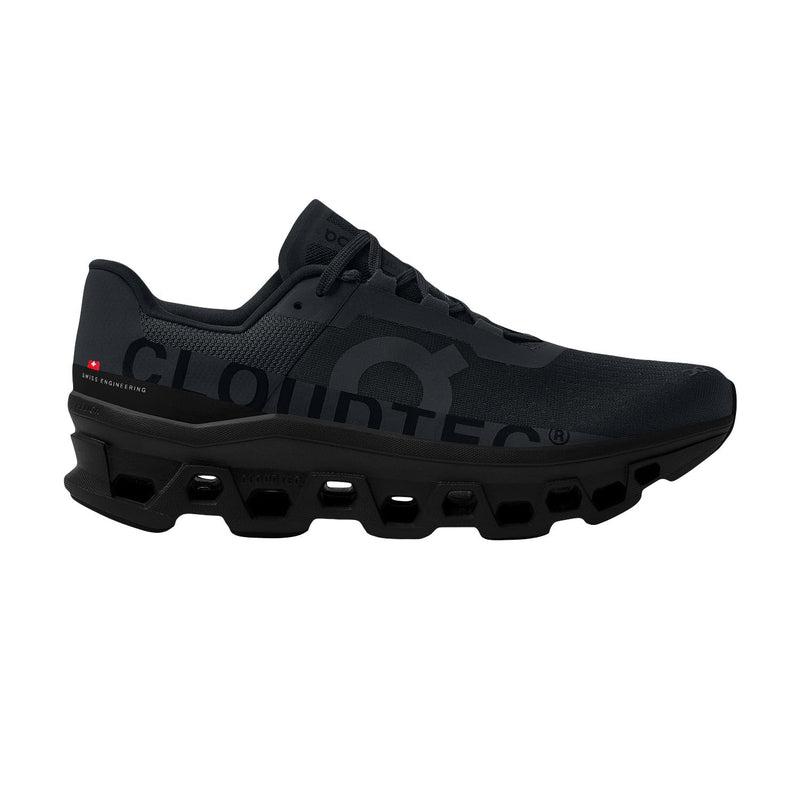 ON Men's CloudMonster Road Running Shoes- Black-On